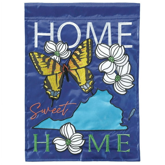 Magnolia Gardens M011587 13 x 18 in. Virginia Home Sweet Home Garden Flag