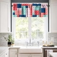 thumbnail image 4 of Building Blocks Valance Curtain Themed Digital Design Toy Dotted Matching Rectangles Print Rod Pocket Valance Window Treatments Short Curtains for Kitchen Living Room Decor 54x18inch, 4 of 6