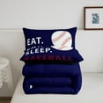 thumbnail image 5 of Erosebridal American Baseball Bedding Sets King With Comforter,Ball Game Comforter Sets King Size,Sport Gamer Room Decorative,Reversible,Ultra Soft,3-Piece, 5 of 8