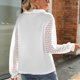 thumbnail image 5 of Camisas informales con cuello en V para mujer, camisas holgadas de punto de manga larga con estilo en forma de rombo para otoño e invierno, 5 of 7