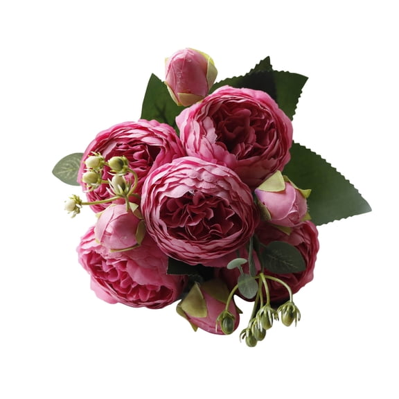 WSZZL Artificial Silk Peony Flowers, Vibrantly Colored Floral Arrangement, Wedding Bouquet Decoration, Perfect for Home, Office, Party, Garden, Centerpieces