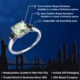 thumbnail image 2 of Gem Stone King 10K White Gold Green Prasiolite and Black Onyx 3 Stone Engagement Ring for Women (1.66 Cttw, Cushion 7MM, Gemstone Birthstone, Size 7), 2 of 6