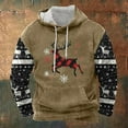 thumbnail image 2 of CONZONE Christmas Men's Hoodies Xmas Deer Hoodie for Men Graphic Long Sleeve Pullover Hooded Sweatshirt Soft Fall Winter Sweatshirts With Pocket, 2 of 5