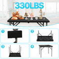 thumbnail image 6 of Dkelincs 34" Square Plastic Folding Card Table Portable Dining Table with Carrying Handle for Camping, Picnic (Black), 6 of 7