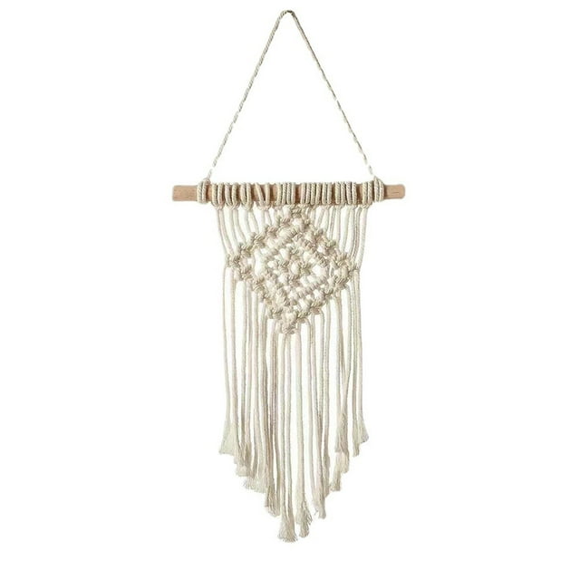 Living Room Decor Macrame Wall Hanging Boho String Light Accent