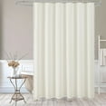 thumbnail image 2 of Small Stall Fabric Shower Curtain 36 x 72, White Half Size Narrow Cotton Linen Tassel Cloth Shower Curtains for Chic Modern Farmhouse Country Bathroom Decor, 2 of 7