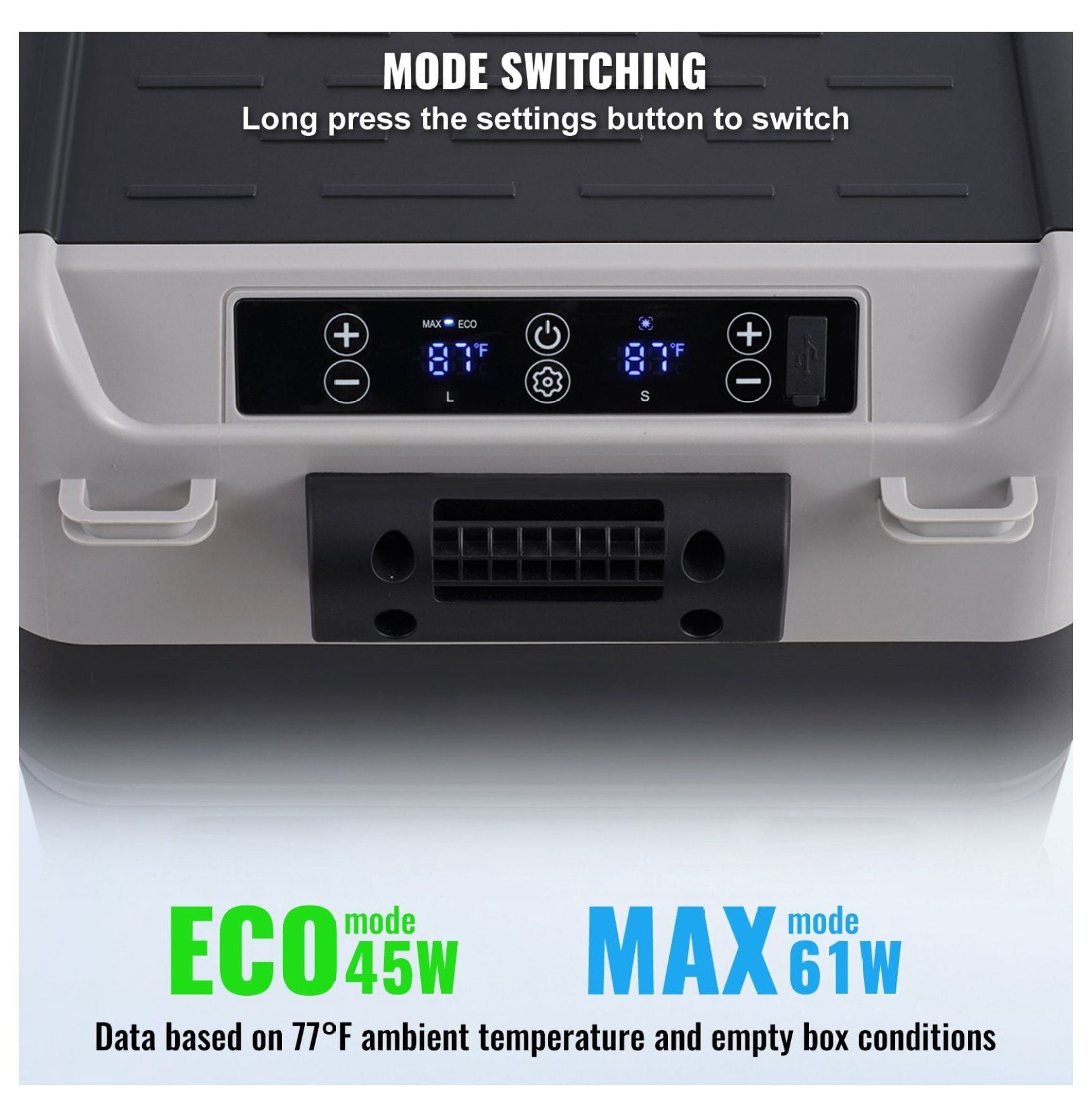 Portable Car Refrigerator Freezer 50L Dual Zone - 12V/24V & AC Powered, Compressor Cooling, Rapid Cooling for Road Trips, Camping, RV & Home Use
