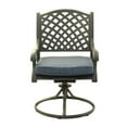 thumbnail image 2 of iPatio Durable Outdoor Dining Swivel Rockers with Cushions: Weather-resistant, Rustproof, and Comfortable Patio chairs for Garden and Outdoor Spaces, Set of 2, Navy Blue, 2 of 5