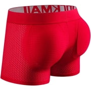 JOCKMAIL Mens Boxer Briefs Mesh Mens Underwear Boxer Back Mens Padded Underwear Boxer with Hip Pad