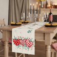 thumbnail image 2 of Table Runners 70 Inches Long Dress Scarves, Valentine's Day Farmhouse Coffee/Dining/Kitchen Table Decor, Holiday Table Runner, Red Love Heart Eucalyptus Beige Burlap 13x70 Inch, 2 of 9