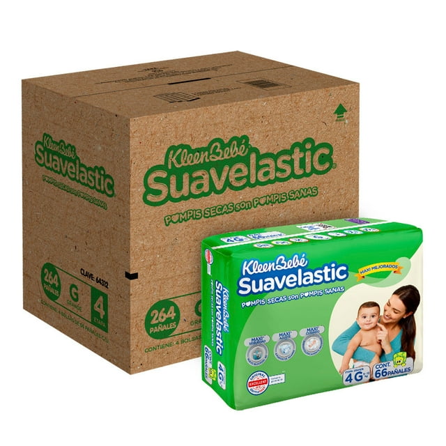 Pañal Desechable Kleenbebe Suavelastic Etapa 4 (66x4) 264pz