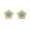 Blue, variant on 18K Solid Yellow Gold Pink Enamel Flower Post Earrings
