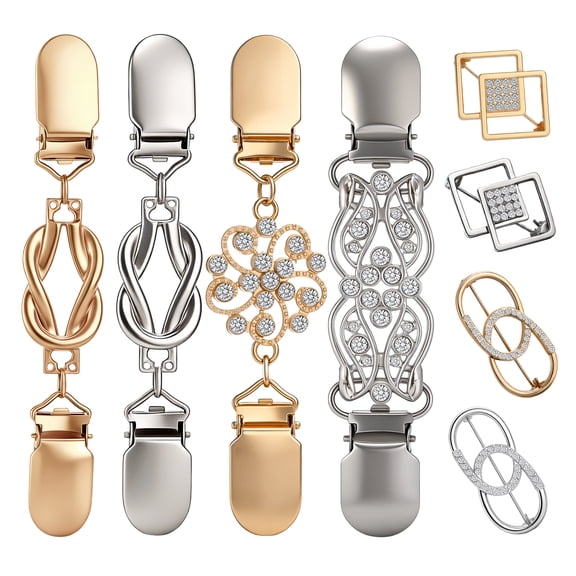 Bocaoying 8 Pcs Vintage Cinch Clips, Variety of Styles Dress Clips Back Cinch, Waist Tightener for Women to Tighten Sweater Shawl Cardigan Shirts Pant Collar