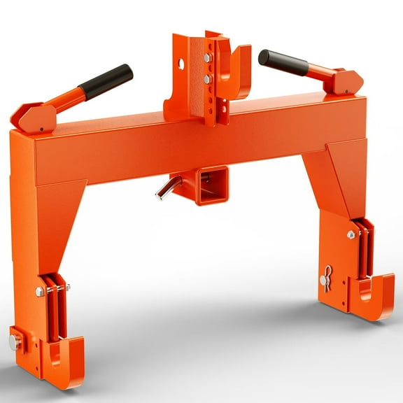 3 Point Quick Hitch Adaptation to Category 1 & 2 Tractor, 3000 LBS Lifting Capacity, with 2" Receiver, Tractor Quick Hitch Between Lower Arms Attachments