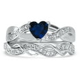 thumbnail image 5 of LaRaso & Co His Her Blue Wedding Rings TRIO 3 Piece Wedding Ring Set Men Women 8/11, 5 of 7