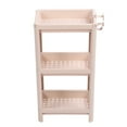 thumbnail image 1 of Bathroom Floor Storage Shelf Multifunctional Multi Layer Stable Durable Freestanding Corner Rack Shelves Beige 3 Layers, 1 of 5