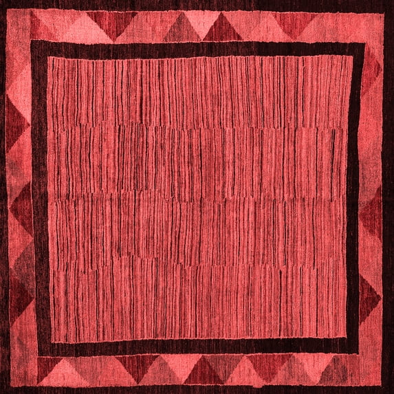 Ahgly Company Indoor Square Oriental Red Modern Area Rugs, 8' Square