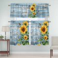 thumbnail image 5 of Sweet Home Curtain Valances Set Sunflower Vintage Rustic Lake Blue Stripe Wood Board Kitchen Curtains 36&nbsp;inch Length Rod Pocket Valance and Tiers 3 Piece Set Small Bedroom Bathroom Laundry Decor, 5 of 9