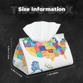 thumbnail image 5 of Salouo USA MAP Pattern Long Tissue Box Cover Rectangular–Plus Size Tissue Box Holder Modern LeatheLarge Tissue Holder for Bathroom Car & Office Decor, 5 of 7