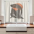 thumbnail image 2 of Ambesonne Mid Century Modern Boho Kitchen Curtains, Lady Simple, 55"x36", Salmon Dimgray White, 2 of 3