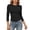 Black, variant on MEZZALL Women T-Shirts 3/4 Sleeve Tee Basic Slim Fit T Shirt Casual Crew Neck Pullover Tops Boho Solid Color Streetwear