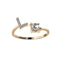 thumbnail image 1 of Anillo de acero de titanio con incrustaciones de letras, joyería de diamantes para mujer, conjunto de joyería de verano, 1 of 6