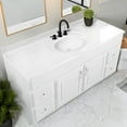 thumbnail image 3 of Design House Cultured Marble 61" x 22" Single Bowl Vanity Top with Backsplash and Widespread Mount, White, 3 of 22