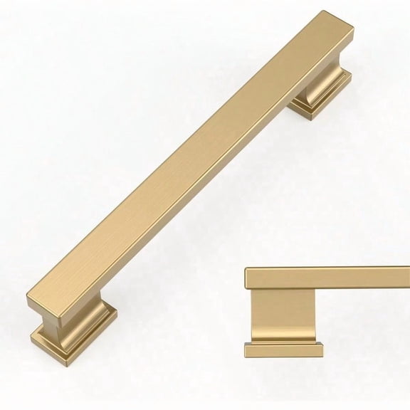 10 Pack Champagne Bronze Cabinet Pulls 5 Inch 128mm Hole Center Kitchen Cabient Hardware Brushed Brass Cabinet Handles Gold Drawer Pulls ZH00013