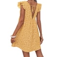 thumbnail image 5 of Deep V-Neck Women Floral Print Puff Sleeve Mini Dress, 5 of 5