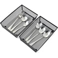 thumbnail image 4 of Silverware Drawer Organizer, Mesh Utensil Organizer for Kitchen Storage, Black Steel Metal Mesh Tray for Flatware Fork Spoon Knife (9x6-4P-Black), 4 of 6