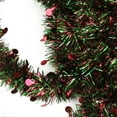 thumbnail image 2 of Northlight 50' x 2.5" Unlit Red/Green with Red Polka Dots Tinsel Christmas Garland, 2 of 3