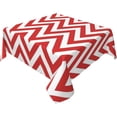 thumbnail image 2 of White and Red Chevron, Zig Zag Design Soft Tablecloth Square Dinng Table Covers for Kitchen & Table Linens 52" x 52", 2 of 8