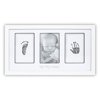 My Tiny Prints Newborn Baby Handprint and Footprint Kit, Baby Frame with Modern White Matting, Baby Keepsake Frame, Baby Picture Frame Kit with Ink Pad, Baby Shower Gifts, 17” L x 9.5” H, White