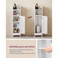 thumbnail image 4 of VASAGLE Armario de Baño, Armario Esquinero con Puerta y Estantes, Organizador de Almacenamiento, Armario Estrecho para Papel Higiénico, Estantes Ajustables, Blanco, 4 of 5