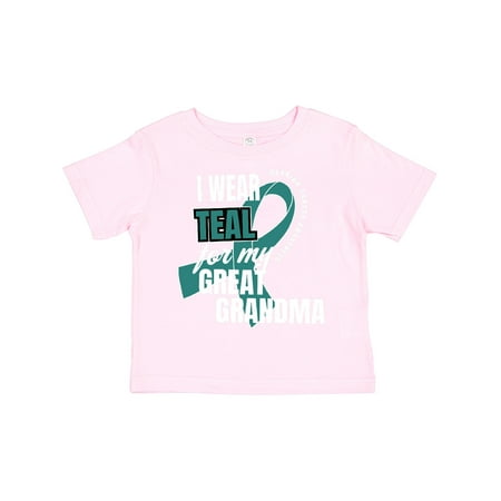 

Inktastic I Wear Teal for My Great Grandma Ovarian Cancer Awareness Gift Toddler Boy or Toddler Girl T-Shirt