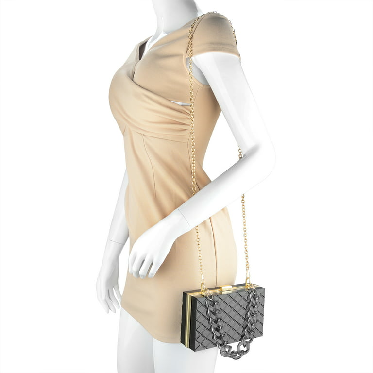 Acrylic Box Evening Bag, Women Clear Clutch Purse, Transparent