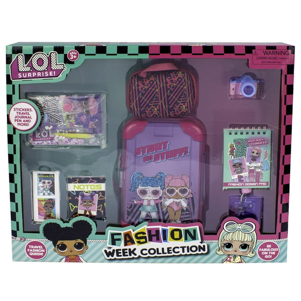 LOL Surprise Fashion Week Collection Suitcase Storage Case Stickers Travel Journal Postcards Pen More Store Transport All Inside Kids Age 3 Walmart Business Supplies