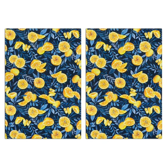 Fruit Series Lemon Kitchen Towels Set of 2, 18x26 Inches Absorbent and Soft Bar Towels, Decorative Hand Towels for Dish Drying, Kitchen Decor Essential