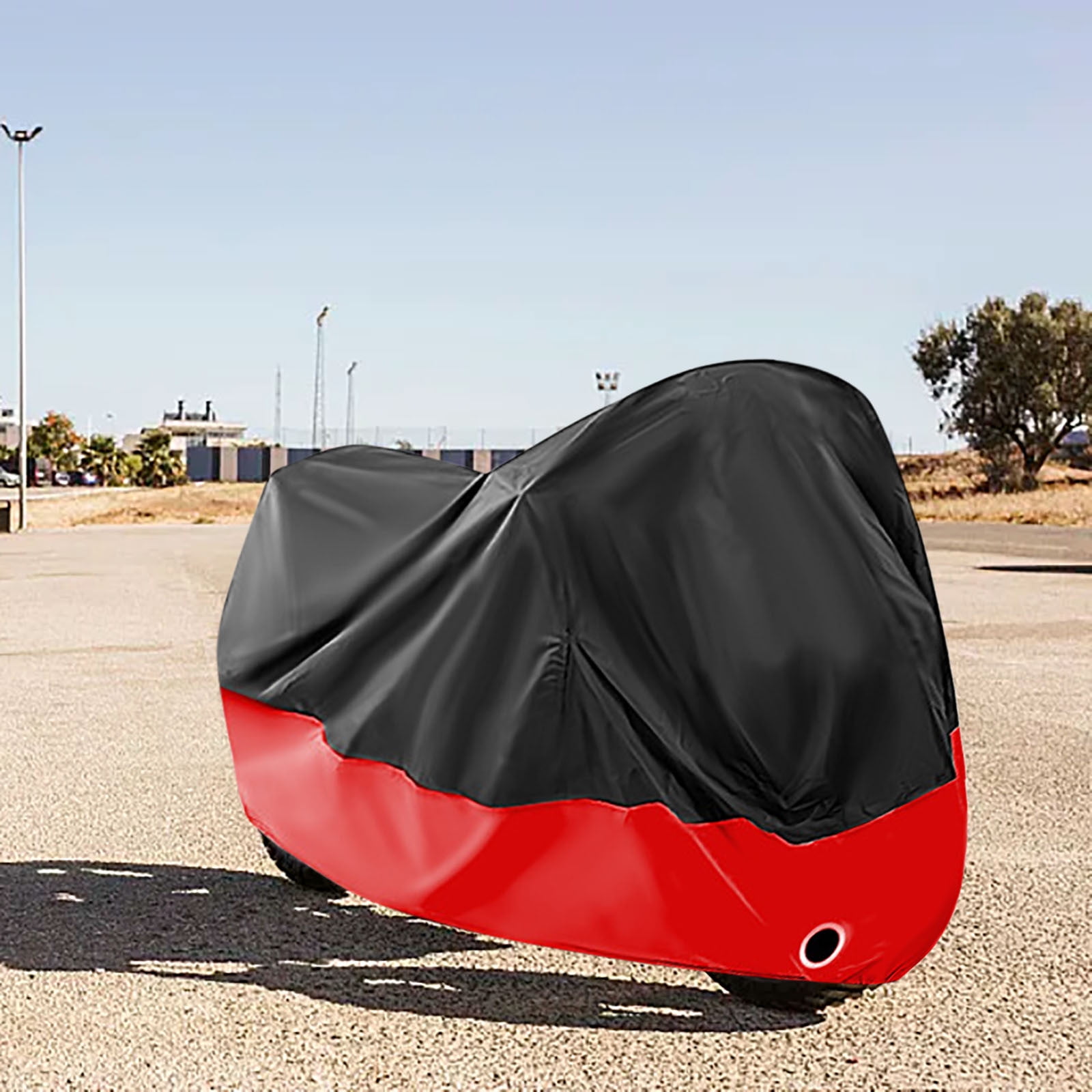 Dwellis Motorcycle Cover 190t Thick Waterproof Outdoor Vehicle Accessories, Dirt Bike Cover Powersports Accessories Sunproof Windproof, Dustproof, Coated Clothall Weather Protection Red