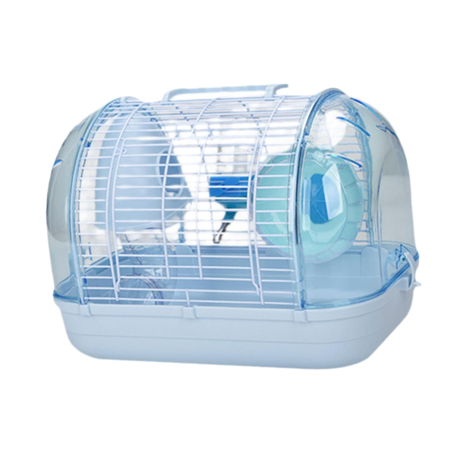 TOOYFUL Pet Carrier, Small Animal Carry Cage, Hamster Habitat, Clear Portable Hamster Cage Chinchilla House for Mice Guinea Pigs Rats Blue