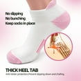 thumbnail image 6 of Womens Cotton Ankle Socks Anti-blister Thick Cushioned Wicking Athletic Running Socks 5 Pairs,White, 6 of 6