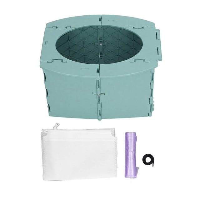 Toddler Potty Foldable PP Portable Baby Toilet for Camping Travel Long Distance Driving Green