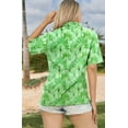 thumbnail image 2 of LA LEELA Women's Beach Button Down Short-Sleeve Hawaiian Shirt Summer Holidays Bohemian Party Tops Elegant Boho Shirt For Women S Leaf, Green, 2 of 4