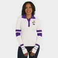 thumbnail image 4 of Women's WEAR by Erin Andrews White Minnesota Vikings Ribbed Henley Polo Sweater, 4 of 5