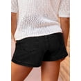 thumbnail image 3 of SHEWIN Women's Jean Shorts High Waisted Denim Shorts Casual Loose Fit Stretchy Double Button Fly Summer Pants with Pockets Black, 3 of 10