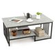 thumbnail image 1 of Costway Mesa De Centro Para Sala De Estar, Mesa De Cóctel Rectangular De 3 Niveles Con Estantes, Textura De Mármol Sintético Y Marco De Metal, Mesa Central Decorativa Con Almacenamiento, 110 Cm Gris, 1 of 5