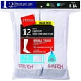 Hanes Men's FreshIQ Over The Calf Tube Socks, 12Pack, White/ Grey Toe