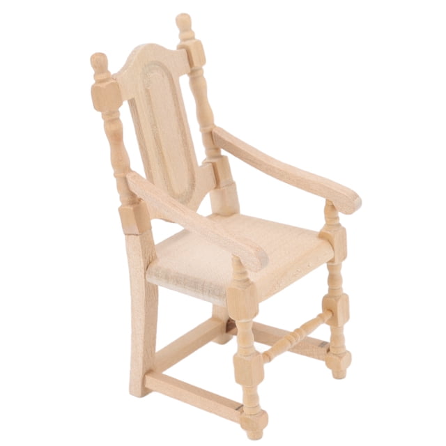 Muebles de casa de muñecas de madera de mesa silla de casa de muñecas de madera 1:12 silla en miniatura de simulación portátil ligera y vívida para amantes de las muñecas ANGGREK Otros