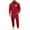 Red, variant on Men's 2PC Fleece Lined Sweatsuits Long Sleeve Quarter Zip Collar Sweatshirt Elastic Waist Cuffed Joggers with Pockets Activewear Set Gray L