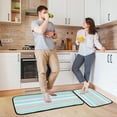 thumbnail image 6 of Aqua Pink Stripes Kitchen Rug Mats 2PCS Non Slip 47" x 20" + 28" x 20" Kitchen Carpet Floor Mat Hallway Rugs Anti Fatigue Doormat Home Decor, 6 of 7